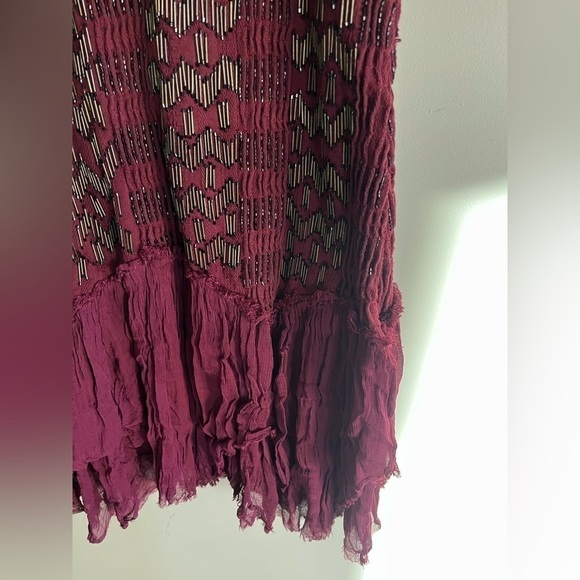 Free People Showroom Geo Drop Waist Beaded Boho Dress - Picture 10 of 12